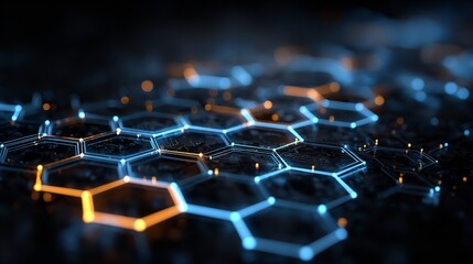 Obraz premium Blue Tech Background Featuring Circuit Lines and Digital Elements