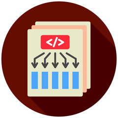 Attention Layer mini illustration rounded flat color icon, use for machine learning, education, technology industry, UI, UX kit, app and web development, digital or print.