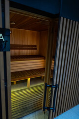 Sauna interior.