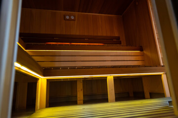Internal arrangement of the steaming room.