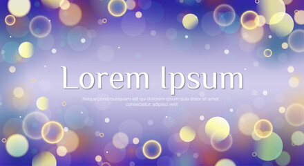 Blurred merry christmas landing page. Winter new year or christmas abstract background with glitter and bokeh on a blue background