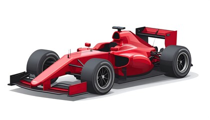 Red Formula Race Car Studio Shot.