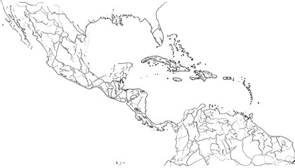 Obraz premium Central America Road Map.