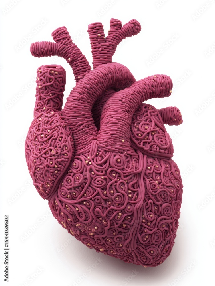 Aufkleber artistic clay representation of a nervous system intertwined with a heart symbol illustrating human 