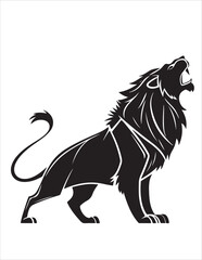 Majestic Lion Silhouette Vector – Roaring King of Jungle Clipart, Tribal Lion Heads & Powerful Animal Poses