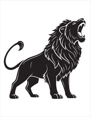 Majestic Lion Silhouette Vector – Roaring King of Jungle Clipart, Tribal Lion Heads & Powerful Animal Poses