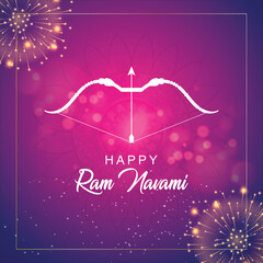 Happy Ram Navami. Ram Navami vector banner on isolated background. Vector Ram Navami text