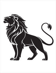Majestic Lion Silhouette Vector – Roaring King of Jungle Clipart, Tribal Lion Heads & Powerful Animal Poses