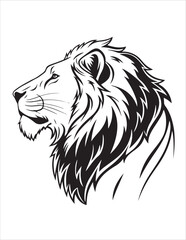 Majestic Lion Silhouette Vector – Roaring King of Jungle Clipart, Tribal Lion Heads & Powerful Animal Poses