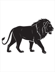 Majestic Lion Silhouette Vector – Roaring King of Jungle Clipart, Tribal Lion Heads & Powerful Animal Poses