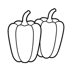 bell pepper halves aligned in clean line art format Vector illustration