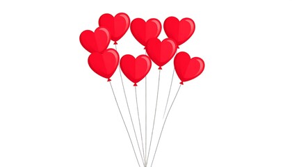 Red Heart Balloons with Love.