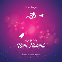 Happy Ram Navami. Ram Navami vector banner on isolated background. Vector Ram Navami text