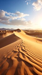 Desert Sunset with Sand Dunes, and Wind.