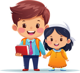 children reading a book