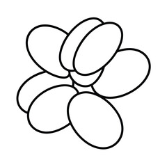 top view cucumber rings in rounded line sketch Vector illustration