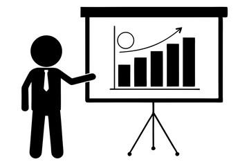 Professional Presentation Board with Bar Chart and Figure – Data Visualization Design