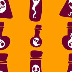 Halloween ghost seamless cute cartoon pattern for wrapping paper and fabrics