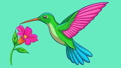 hummingbird and flower