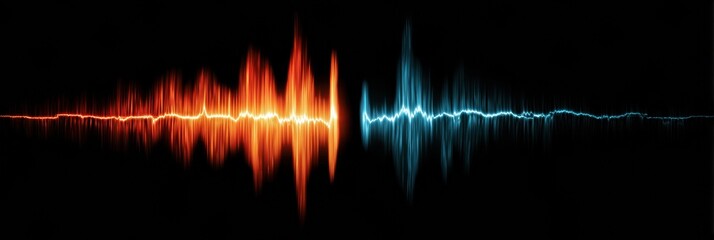 Digital Recorder Displaying Colorful Waveforms Representing Storytelling Soundscapes in a Modern Audio Setup at Sunset