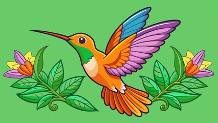 Butterfly and flowers illustration on  background