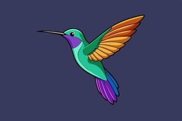A striking digital illustration of a hummingbird illustration on  background