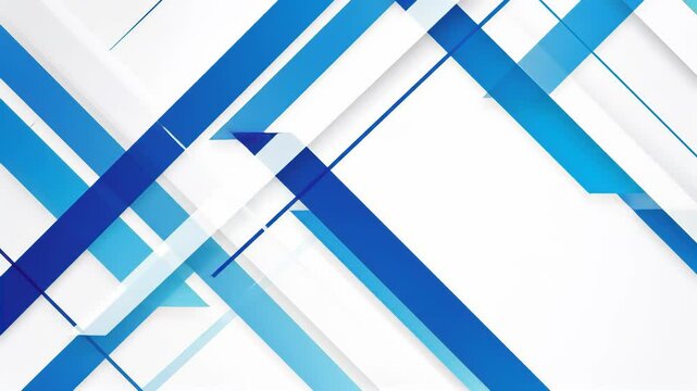 Abstract graphic features overlapping blue lines White space creates a clean modern aesthetic Angles and parallel designs suggest digital connections network systems