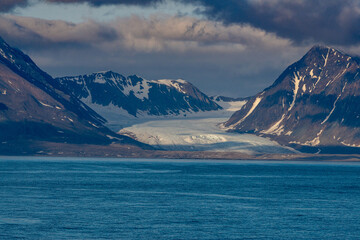 Mountains with glaciers in Svalbard 2