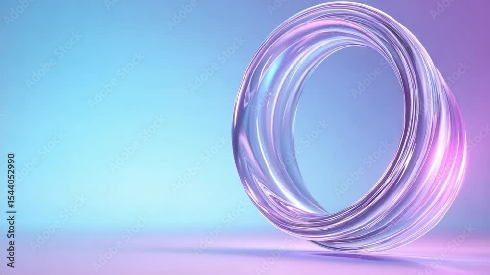 Poster Abstract Swirl with Gradient Lighting: A captivating abstract swirl of flowing lines, rendered with iridescent hues, creates a mesmerizing visual effect against a soft gradient background.
