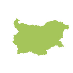 Obraz premium Map of Bulgaria, sign silhouette. World Map Globe. Vector Illustration isolated on white background. Europe continent.