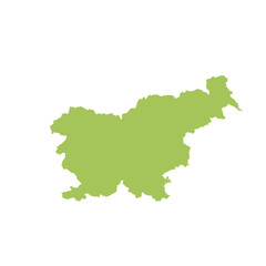 Map of Slovenia, sign silhouette. World Map Globe. Vector Illustration isolated on white background. Europe continent.
