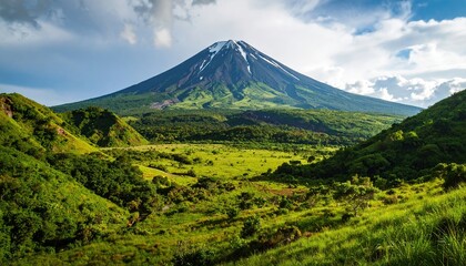 Fototapeta premium Majestic Volcano Landscape with Japan, and Nature Photography.