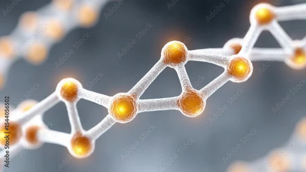 Poster Molecular Chain Structure: Macro view of a molecular chain revealing its complexity and interconnectedness in details.