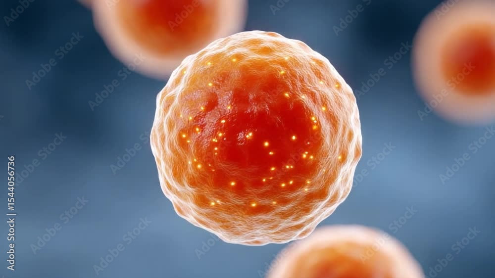 Poster cellular majesty: an up-close, detailed view of a single cell against a soft, blurred background, sh