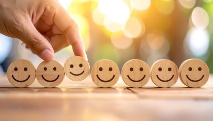 Hand selecting happy customer feedback.