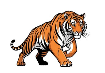 Obraz premium International Tiger Day social media template vector illustration. International Tiger Day. Suitable for banners, greeting cards, templates, etc. Tiger on white background