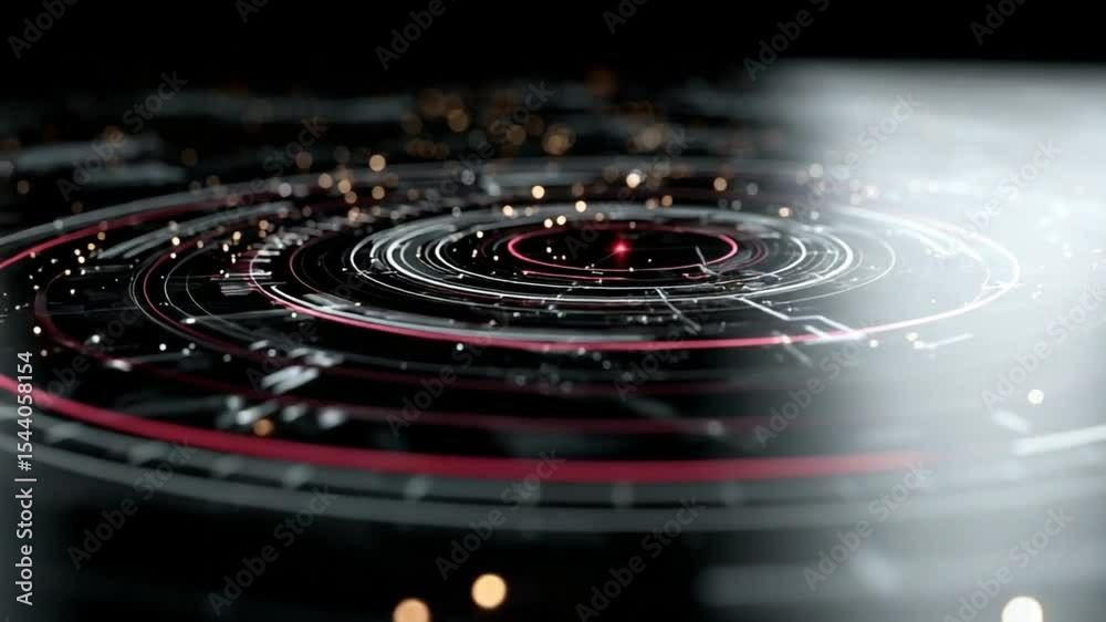 Aufkleber Abstract Futuristic Digital Display: A mesmerizing digital display showcasing intricate circuits and data streams, evoking a sense of technological advancement and complex information flow.