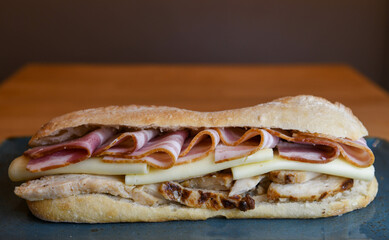 Chicken, Bacon, and Cheese Sub Sandwich 