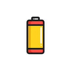 flat vector illustration of a battery full icon for mobile UI, minimal design, no gradients no shadows, bold outlines, white background