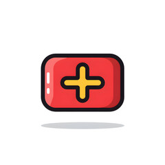 Fototapeta premium flat vector illustration of a minus remove icon for app UI, minimal design, no gradients no shadows, bold outlines, white background