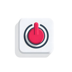 flat vector illustration of a toggle switch icon in on position for app UI, minimal design, no gradients no shadows, bold outlines, white background