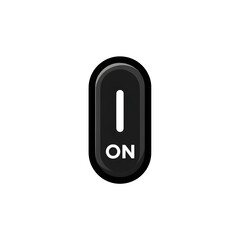 flat vector illustration of a toggle switch icon in on position for app UI, minimal design, no gradients no shadows, bold outlines, white background