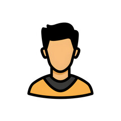 flat vector illustration of a user profile avatar icon for mobile app, minimal design, no gradients no shadows, bold outlines, white background