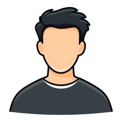 flat vector illustration of a user profile avatar icon for mobile app, minimal design, no gradients no shadows, bold outlines, white background