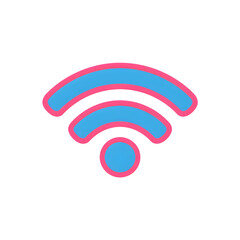 flat vector illustration of a wifi off signal icon for app UI, minimal design, no gradients no shadows, bold outlines, white background