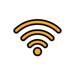 flat vector illustration of a wifi off signal icon for app UI, minimal design, no gradients no shadows, bold outlines, white background