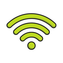 flat vector illustration of a wifi off signal icon for app UI, minimal design, no gradients no shadows, bold outlines, white background