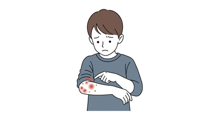 Itchy Skin Rash and Discomfort on The Arm of Young Man