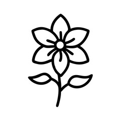 Flower line art and outline vector icon