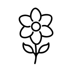 Fototapeta premium Flower line art and outline vector icon